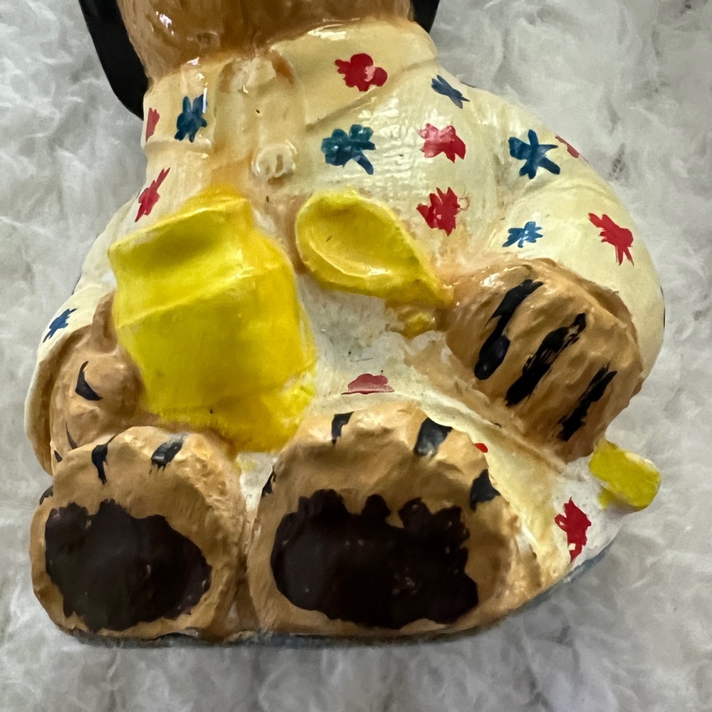 Vintage Paddington honey Bear in Pyjamas Hand Painted Plaster Ornament 1970s 80s - Picture 7 of 13